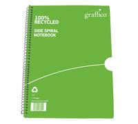 Graffico A4 Recycled Spiral Bound Feint Ruled 100 Pages Notebook