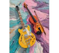 Graffiti 5D DIY Diamond Art, Diamond Painting Kits for Adults Guitar, 5D Full Drill Crystal Gem Kits for Beginners, Crystal Art Crafts Pictures for Adults, House Decor, Room Decor, 60x90cm Y-8502