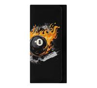Graffiti 8 Ball Billiards with Flames Trifold Long Wallet for Men Women PU Leather Card Holder Purse Clutch