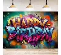 Graffiti 80's 90's Photography Backdrop Retro Hip Hop Birthday Party Background 1980s Throwback Banner Decoration 440x300CM
