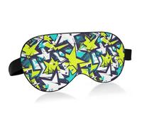 Graffiti Abstract Art Yellow Stars Travel Essential Sleeping Eye mask with Elastic Adjustable Band Blackout Skin Care Sleeping Eye Cover Office
