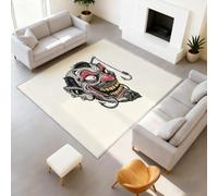 Graffiti Abstract Halloween Indoor Area Rugs 50 x 80 cm Evil Laugh Fish Hook Carpet, Printed Rugs, Cozy Low Pile Shed Resistant Easy Clean Rugs for Sofa Living Room Door