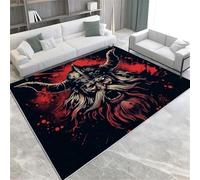 Graffiti Area Rugs Viking Warrior Machine Washable Non-Slip Area Rug 160 X 230 Cm Easy Care Short Pile Carpet For Living Room Bedroom Dining Room Office & Nursery,180 X 240 Cm