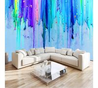 Graffiti Art Abstract Gradient Mural Wallpaper for Boys and Girls, Blue Wall Mural Non-Woven Poster Photo Wallpaper Kids Fashion Home Decoration, 3D Wall Art 250 x 175 cm