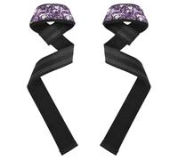 Graffiti Art Abstract Purple White Hearts Lifting Straps 26" Neoprene Padded Deadlift Wrist Straps for Workout, Gym, Powerlifting, Bodybuilding