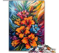Graffiti Art Gladiolus Flower Jigsaw Puzzles for Adults Teenagers Jigsaws Puzzle, for Age 14+ Home Art Decor Family Games Christmas Birthday Gifts (26x38cm)