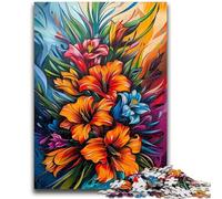 Graffiti Art Gladiolus Flower Jigsaw Puzzles for Teenagers 1000 Piece,for Educational Game Challenge Toy for Is Ideal As A Gift for The Whole Family (50x75cm)
