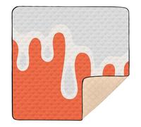 Graffiti Art Orange White Large Sturdy Baby Playmat for Floor Lightweight Kicking Mat for Babies Infants Toddlers, 50'' x 50''