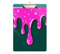 Graffiti Art Peach Green clipboard Clip Acrylic Cute for Teacher Nursing Size 9 x 12 Silver