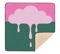 Graffiti Art Peach Green Cute Foldable Baby Play Mat for Floor 1-Piecing Tummy Time & Crawling Mat for Babies Infants Toddlers, 50'' x 50''