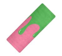 Graffiti Art Peach Green printed yoga mat with bag Thick 1 mm for women non slip, with Yoga bag cover tapete para ejercicio 71x26 inches