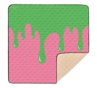 Graffiti Art Peach Green Soft Thick Baby Play Mat for Indoor Outdoor 1-Piecing Tummy Time Mat for Babies Infants Toddlers, 50'' x 50''
