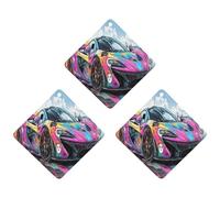 Graffiti Art Racing Car Car Air Freshener 3-pack Aromatherapy Tablets Hanging Scented Cards for Rooms Bathrooms Wardrobe Rhombus