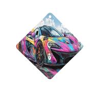 Graffiti Art Racing Car Car Air Freshener Aromatherapy Tablets Hanging Scented Cards for Rooms Bathrooms Wardrobe Rhombus