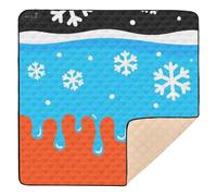Graffiti Art Red Blue Soft Foam Baby Playmat for Indoor Outdoor Washable Tummy Time & Crawling Mat for Baby Toddler Infant, 50'' x 50''