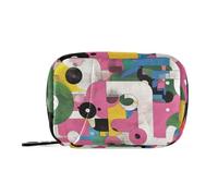 Graffiti Artwork Colorful Geometic Pattern Pill Bags with Detachable Compartments Portable Portable Pill Organizer