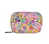 Graffiti Artwork Colorful Letters Travel Bag with Detachable Compartments Convenient Medicine bagtravel Pill case