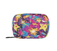 Graffiti Artwork Colorful Stars Pill Bags with Detachable Compartments Attachable Pill organizermedicine Box Organizer