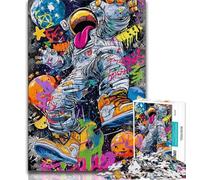 Graffiti Astronaut Adult Jigsaws 1000 Pieces Difficult,Family Game Stress Reliever Difficult Challenge Great Gifts And Toys 38x26cm
