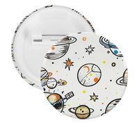 Graffiti Astronaut Spacecraft Badge Metal Round Pins, Lightweight Brooch for Backpack, Fashion Button Pins Badge for Shirts, Jackets, Shawl Coat, Unisex, 20PCS, Tinplate, metal round pins