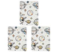 Graffiti Astronaut Spacecraft Car Air Freshener, 3 Pcs Square Hanging Air Freshener Cards, Long Lasting Fragrance Scented Cards for Car, Home, Office Black-style