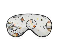 Graffiti Astronaut Spacecraft Sleep Mask with Adjustable Strap, Breathable Sleep Masks for Women Men, Soft Eye Mask for Side Sleepers, Travel, Office Nap, Airplane & Blocking Light
