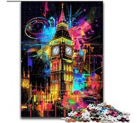 Graffiti Big Ben Jigsaw Puzzles for Adults 1000 Piece Puzzle, Suitable for Ages 14 And Up Family Fun It Is Ideal As A Gift for The Whole Family (50x75cm)