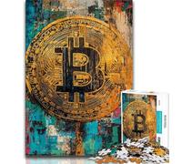 Graffiti Bitcoin 1000 Piece Jigsaw Puzzles for Adults Gifts,Stress Reliever Difficult Challenge Deal As Gifts for The Whole Family (75x50cm)