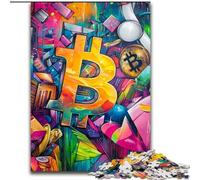 Graffiti Bitcoin 1000 Piece Jigsaw Puzzles for Teenagers Gifts, Challenging Game Gifts for Is Ideal As A Gift for The Whole Family (50x75cm)