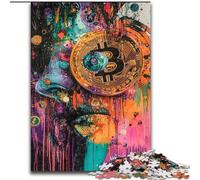 Graffiti Bitcoin 1000 Pieces Jigsaw Puzzle for Adults& Teens, Staycation Kill Time Birthday Present, Gifts, Wall Art for 14+ (26x38cm)