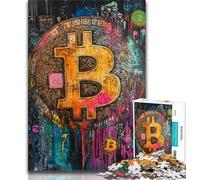 Graffiti Bitcoin Jigsaw Puzzles for Adults 1000 Piece Puzzle,Challenging Game And Family Play for Is Ideal As A Gift for The Whole Family (38x26cm)