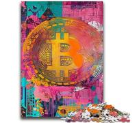 Graffiti Bitcoin Jigsaw Puzzles for Adults 1000 Pieces, Suitable for Ages 14 And Up Improve Memory Gifts Ideas 50x75cm