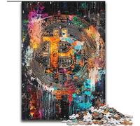 Graffiti Bitcoin Jigsaws 1000 Pieces for Adults, Family Fun Games Fun at Home Activities, Birthday Present, Travel Gifts (50x75cm)