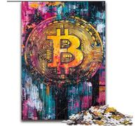 Graffiti Bitcoin Jigsaws 1000 Pieces for Adults, Family Fun Games Fun at Home Activities, Birthday Present, Travel Gifts (50x75cm)