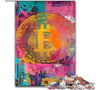 Graffiti Bitcoin Jigsaws 1000 Pieces for Adults, Family Fun Games Fun at Home Activities, Birthday Present, Travel Gifts (26x38cm)
