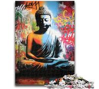 Graffiti Buddha 1000 Piece Jigsaw Puzzle for Adults And Teenagers,Staycation Kill Time Every Piece Is Unique - Challenging Family Fun Game (50x75cm)