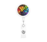 Graffiti Butterfly Print Badge Reel Retractable Badge Holder Cute Badge Clip Id Card Holders for Men Women