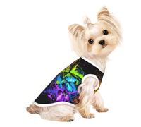 Graffiti Butterfly print Dog Clothes T Shirts for Small Dogs Breathable Puppy Kitten Dog Shirts for Pet Dogs Cats
