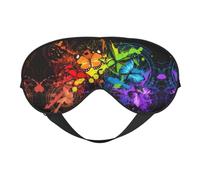 Graffiti Butterfly Sleep Eye Mask Smooth Soft Adjustable Shading Blindfold Eye Mask for Rest Travel