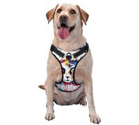 Graffiti Cat Head X-Large Printed pet Traction Vest - Ideal for Dog Walking, Hiking, Daily Travel