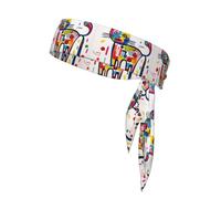Graffiti Cat Sweat-Absorbing Sports Headband, Non-Slip and Adjustable, Running, Basketball, Yoga Sports Headband