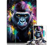 Graffiti Chimpanzee Adult Jigsaw Puzzles 1000 Pieces,Family Game Stress Reliever Difficult Challenge Artists Collection,Fine Art (50x75cm)