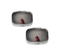 Graffiti Colorful Brick Pill Box 2 Compartment Medicine Pill Case,Travel Pill Organizer, Small Metal Pill Case Portable Pill Box, Perfects Gift for Anyone in Need