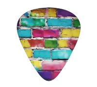 Graffiti Colorful Brick Print 12 Pieces Guitar Picks For Guitars And Ukulele, Unique Guitar Present