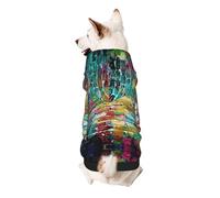 Graffiti Colorful Brick Print Dog Hoodie Sweatshirt For Small Dogs, Warm, Soft And Breathable Pet Clothes, Easy To Wear Jumper For Winter And Fall Warm