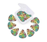 Graffiti Colorful Brick print Guitar Picks 12 Pack, Mixed (0.46-0.96mm) with Storage Case for Guitar,ukulele