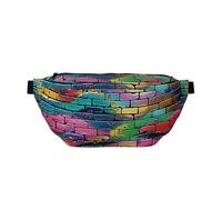 Graffiti Colorful Brick Printed Fanny Pack Waist Bag for Men Women, Adjustable Bumbags Hip Bum Bag Travel Crossbody Bags Sports Running Hiking Belt Bag