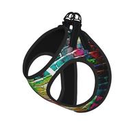Graffiti Colorful Brick Printing Puppy Summer Vest Harness With Reflective,Dog Accessories For Small Medium Large Dogs And Cats