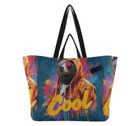 Graffiti Cool Bear Tote Canvas Bags Vacation Kitchen Grocery Bags Beach Bag for Men Spa Shower Necessities bolsos para Mujer