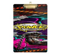 Graffiti Cool Doodle Power Medical Reference clipboard Standard Hole for Police Office Nurse Football Coaches Tablas para escribir Size 9 x 12